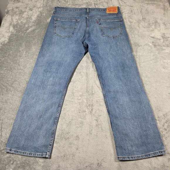 Levis 569 Jeans Mens 34X30 Blue Loose Straight Stretch Denim Workwear Western - Picture 5 of 9